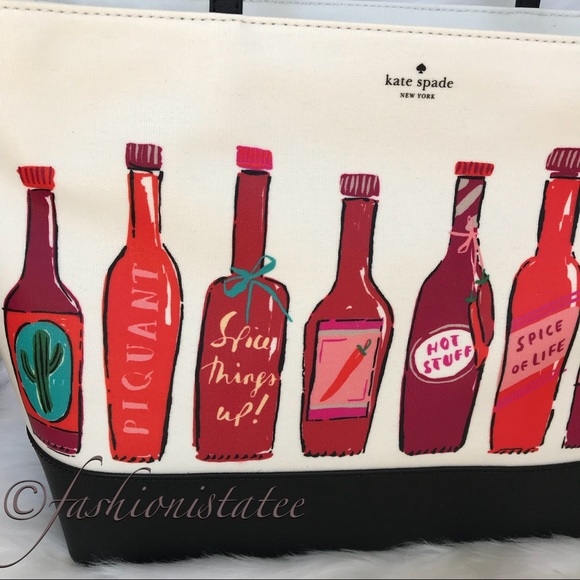 NWT KATE SPADE NEW YORK HOT SAUCE TOTE SPICY BAG - Picture 2 of 8